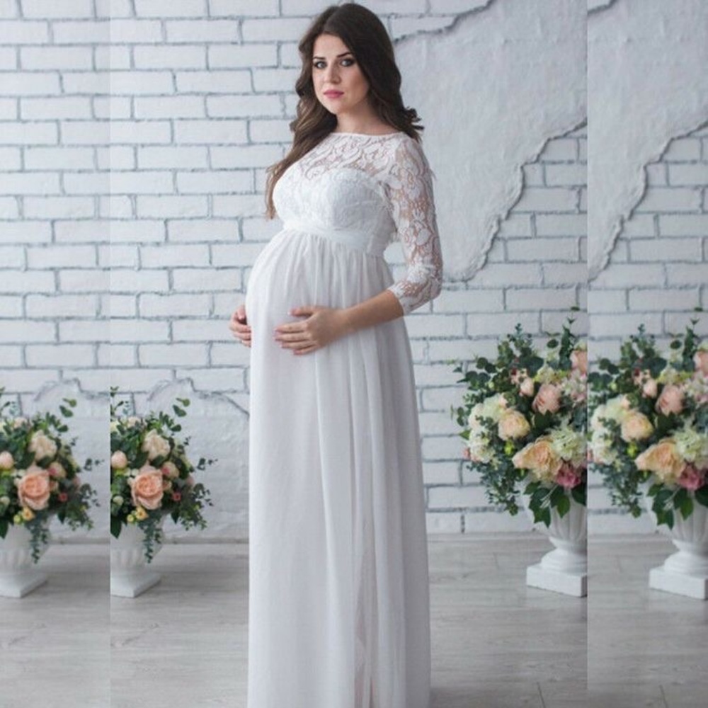 NWOT maternity white gown